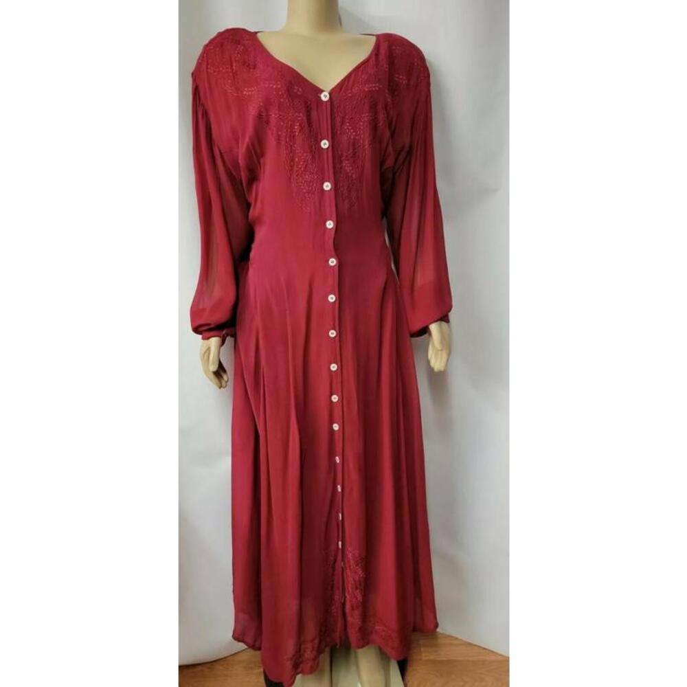 KIKO Comfortable Clothing Cottagecore Women's red maxi dress Size S EUC #C